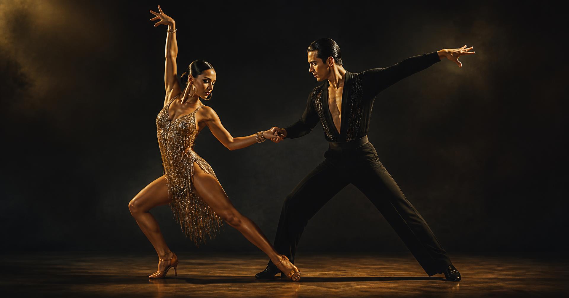 Latin couple performing