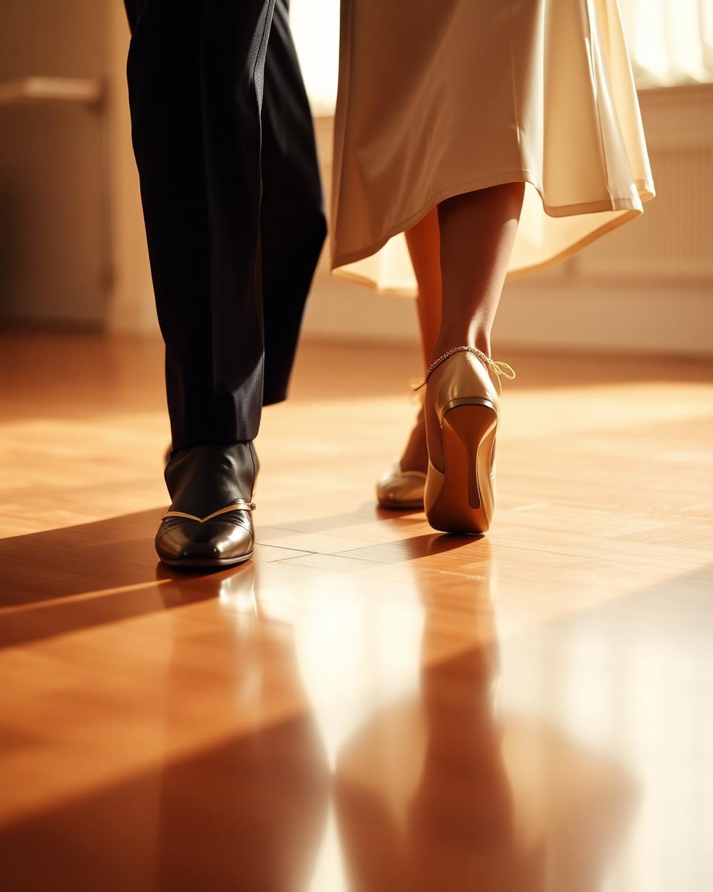 Dance shoes on a polished floor